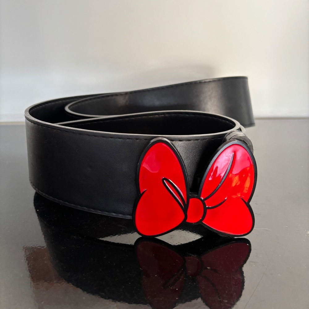 Buckle-Down Disney Minnie Mouse Red Bow Black Cinch Belt‎ XL CB-WDY583